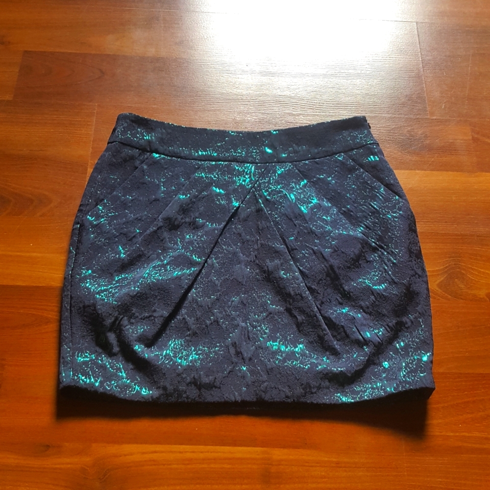 Metallic Teal Green and Black skirt